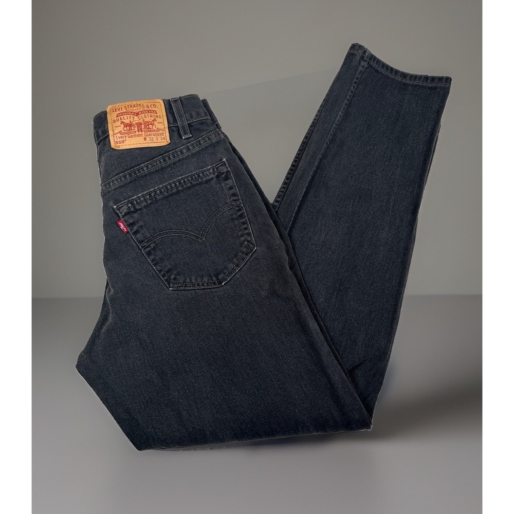 VTG Levis 550 Mens Made in USA Black Denim Relaxed Fit Tapered Jeans 30 x 33